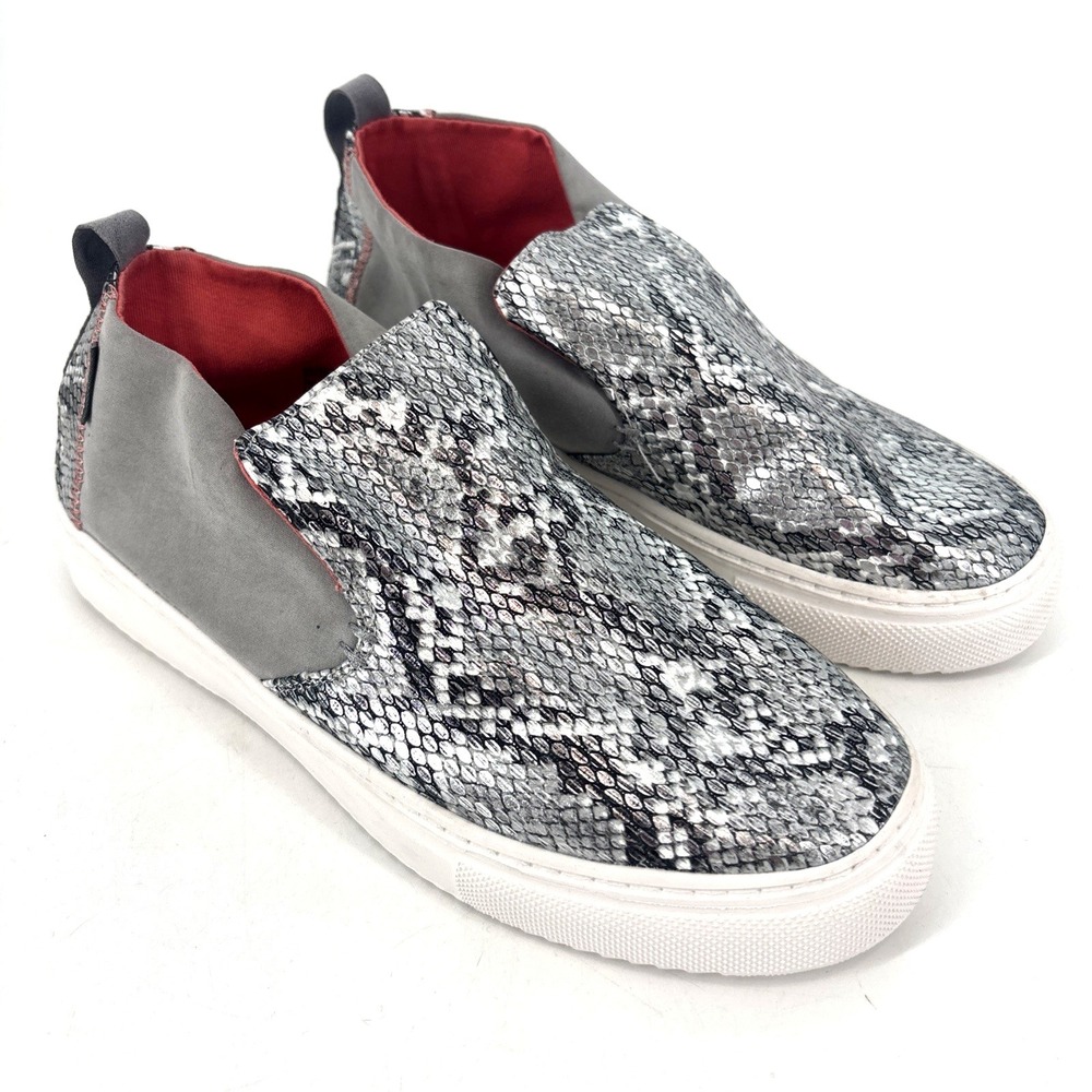 Hey Dude Shoes Womens 8 Peyton‎ Slip On Sneakers Gray Snake Print Comfort Casual